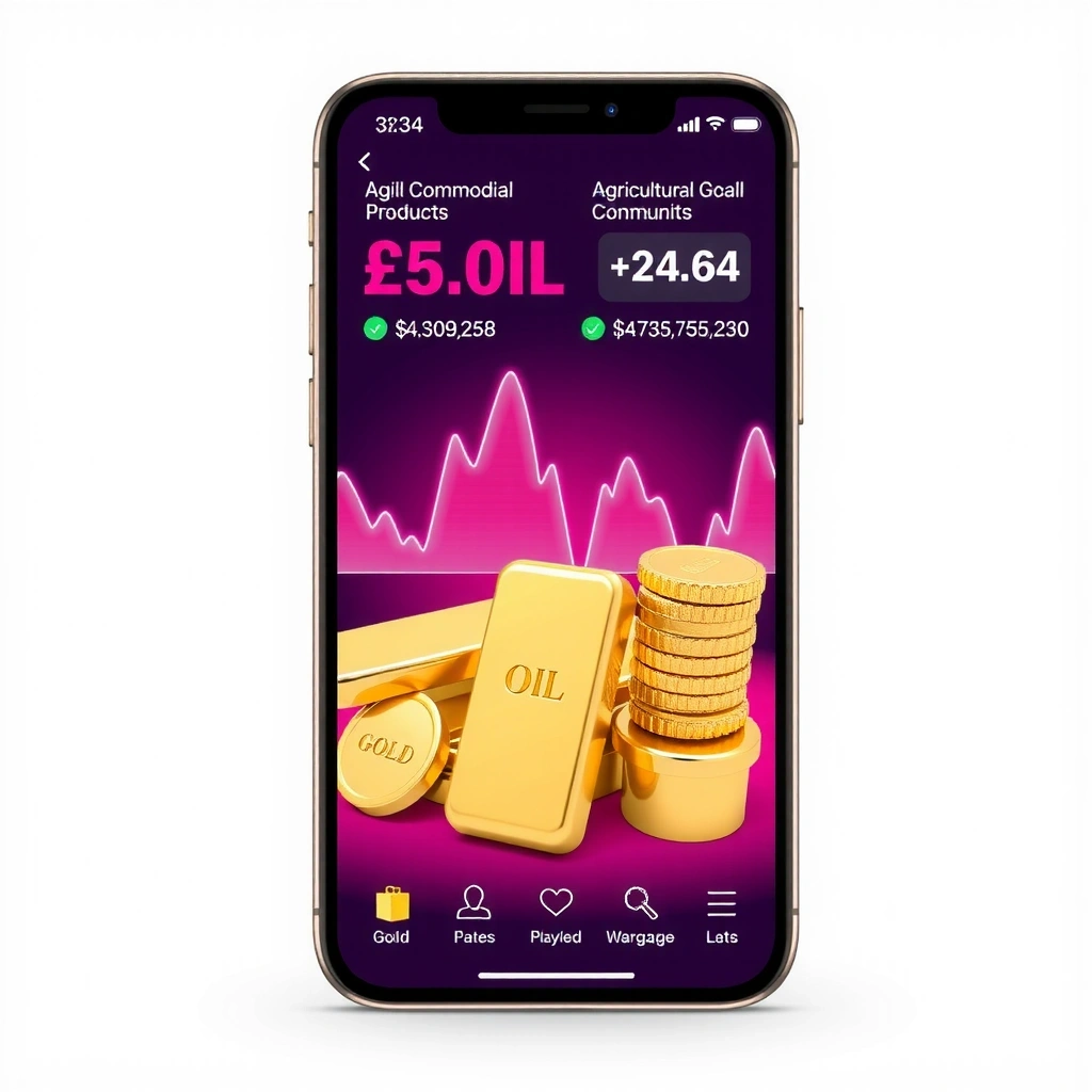 Commodity King game showing trading of gold, oil, agricultural products, and commodity market analysis features