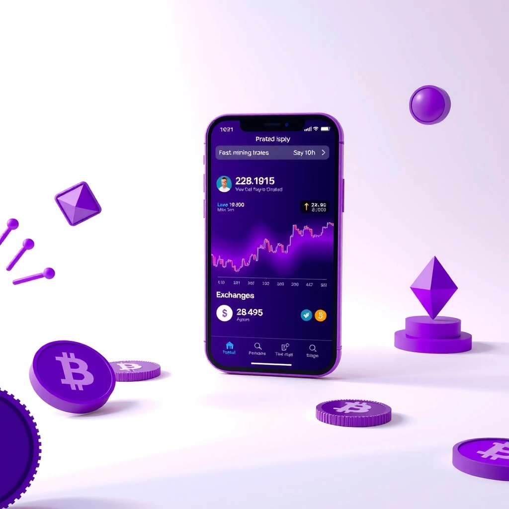 Crypto Tycoon game showing cryptocurrency portfolio, mining operations, exchange trading, and blockchain features